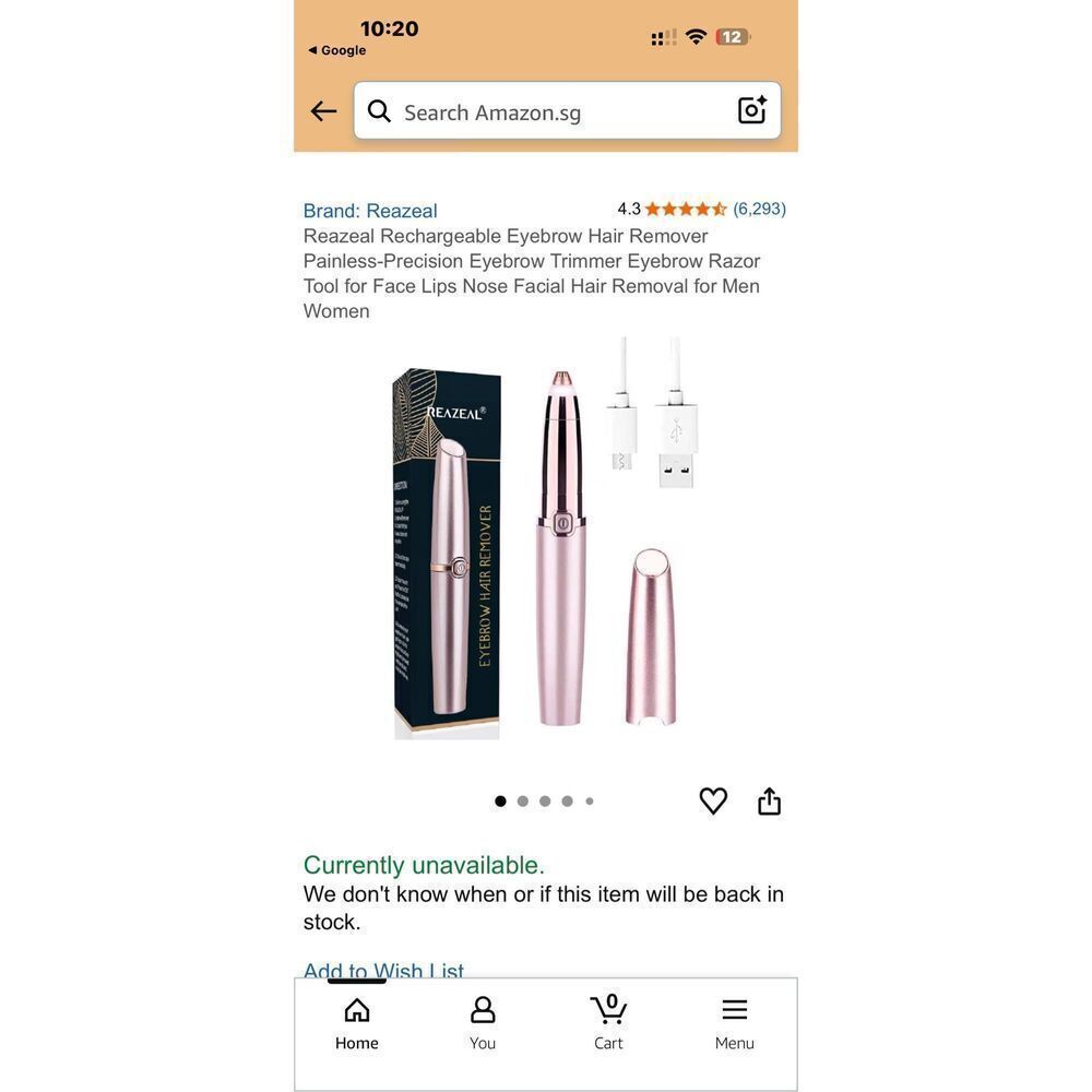 Sealed New in Box Reazeal Eyebrow Hair Remover